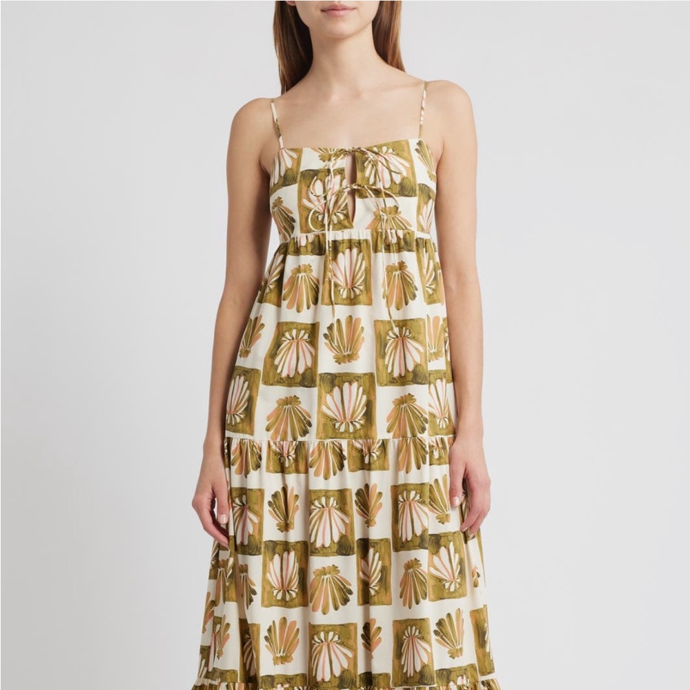 Rails Olive and Cream Midi Dress